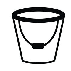 Plastic Empty Bucket with Handles Concept Vector Icon Design, 