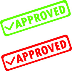 
red and green stamp approved with check mark