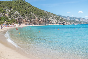 The beach of Cala Luna with natural caves