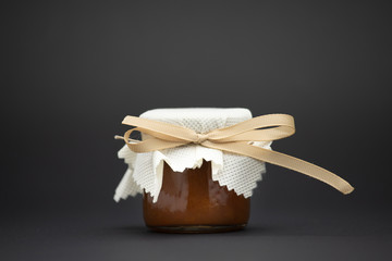 homemade jam on black background