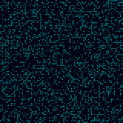 Digital pattern. Sparse pattern of hearts. Cyan colored seamless background. Stylish vector illustration.