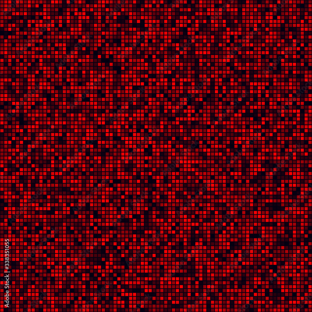 Poster futuristic tech pattern. filled pattern of squares. red colored seamless background. vibrant vector 