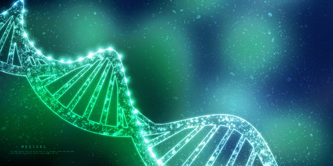 2d render of dna structure, abstract background