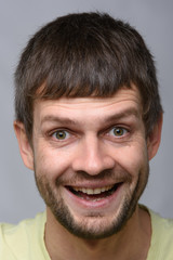 Fototapeta premium Close-up portrait of a very happy man