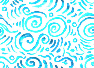 Fototapeta na wymiar Seamless texture. Watercolor acid pattern. Hand drawn repeating tile background.