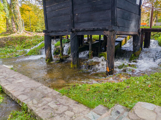 A complex of old watermills on the Pliva River, not far from Jajce, made of oak.