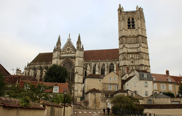 Fototapeta na wymiar Auxerre - Cathédrale Saint-Étienne d'Auxerre 