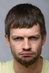 Obraz premium Closeup portrait of a nasty man of European appearance