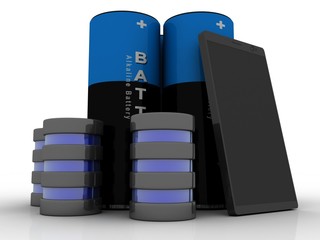 3d rendering mobile phone data with battery