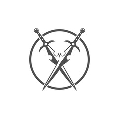 Sword weapon vector logo template illustration design