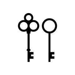 Key icon, lock vector flat design sign