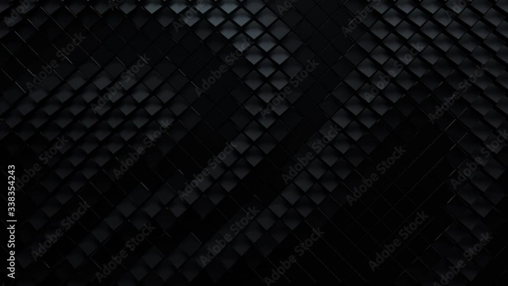 Poster black minimalist background. wavy diffusive surface. dynamic tiles backdrop. oscillating mosaic 3d a