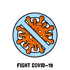 Vector Cartoon of Covid-19 or Coronavirus Campaign