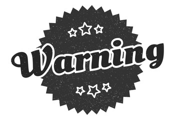 Fototapeta premium warning sign. warning round vintage retro label. warning