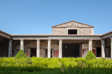 Summer in the peristyle (garden) of the House of Menander, Pompeii, Italy