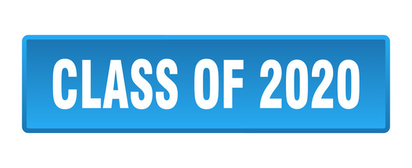 class of 2020 button. class of 2020 square blue push button