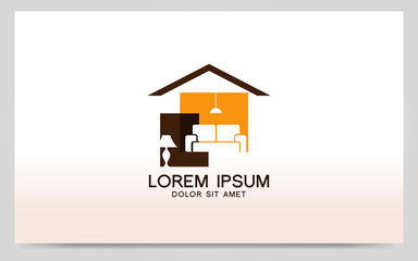 Modern furniture symbol logo design. Vector graphic illustration