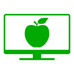 Apfel und Monitor