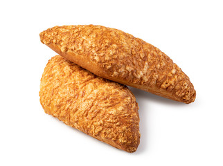fresh baked bread on white background