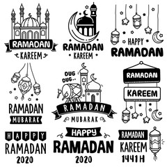 Fototapeta premium Hand-drawn Vector Collection: Celebrating Ramadan