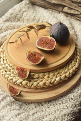 figs on a wooden board