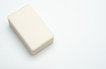 A bar of soap on the white isolated background.