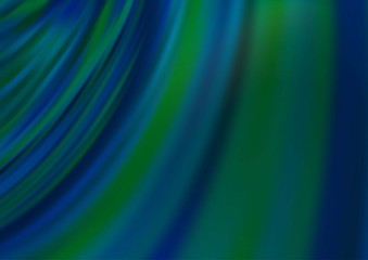 Dark BLUE vector background with bent ribbons. A vague circumflex abstract illustration with gradient. The elegant pattern for brand book.