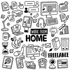 Hand-drawn Vector Collection: Work from Home