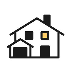 Vector illustration of a home logotype in a form of a house icon. It represents a concept of household, construction and residential buildings. Also can be used as a logo, icon or badge