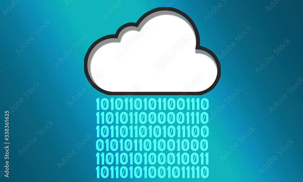 Poster cloud computing with digital background
