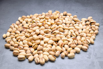 Pistachios background. The view of the top.