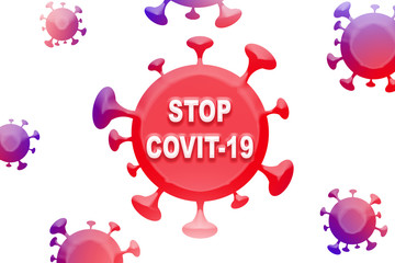 Corona Virus, Covit-19, 2019-nCOV, Stop Icon Illustration