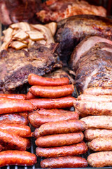 A delicious roast on the coals of a barbecue