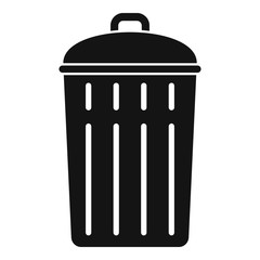 Steel recycle bin icon. Simple illustration of steel recycle bin vector icon for web design isolated on white background
