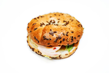 tasty fresh burger isolated on white background