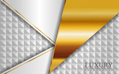 Luxury abstract white background with golden lines. Vector illustration