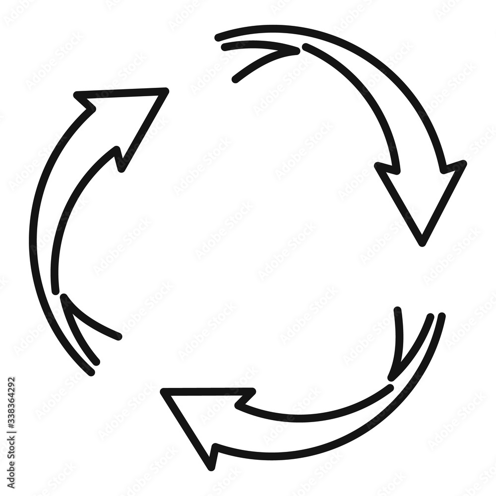 Poster world recycling icon. outline world recycling vector icon for web design isolated on white backgroun