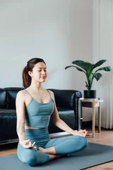  young asian beauty woman doing yoga at home © JodieWang
