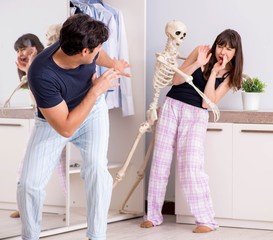 Concept of Skeleton in the cupboard or closet