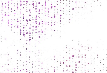 Light Purple vector cover with math elements.