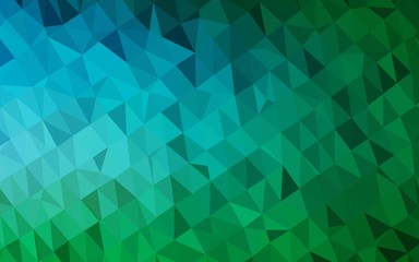 Obraz premium Light Blue, Green vector triangle mosaic cover. An elegant bright illustration with gradient. Template for your brand book.