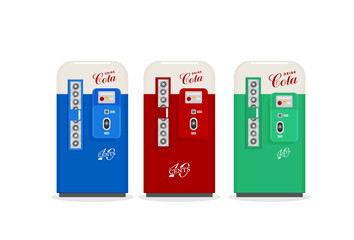 Fridge Drink with drinks in cans flat vector