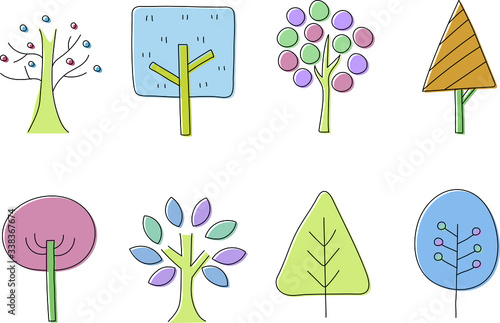 北欧風手描きの木のイラストセット かわいい 森 Background Wall Mural Backgrou Yugoro 北欧風手描きの木のイラストセット かわいい 森 Background Wall Mural Backgrou Yugoro