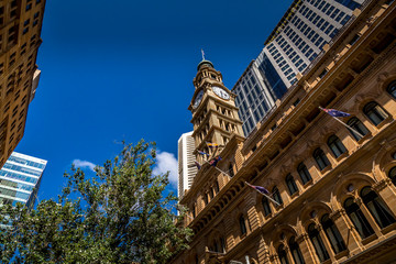 Fototapeta na wymiar Queen Victoria Building in Sydney, New South Wales in Australia at a sunny day in summer.