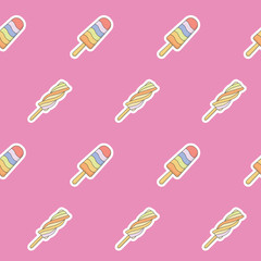 Wrapping paper - Seamless pattern of ice cream and sweet dessert for vector graphic design