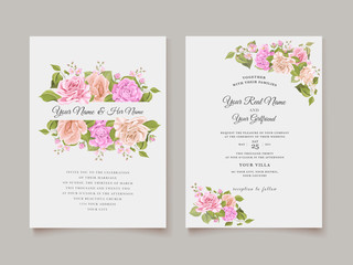 Invitation design with floral wreath
