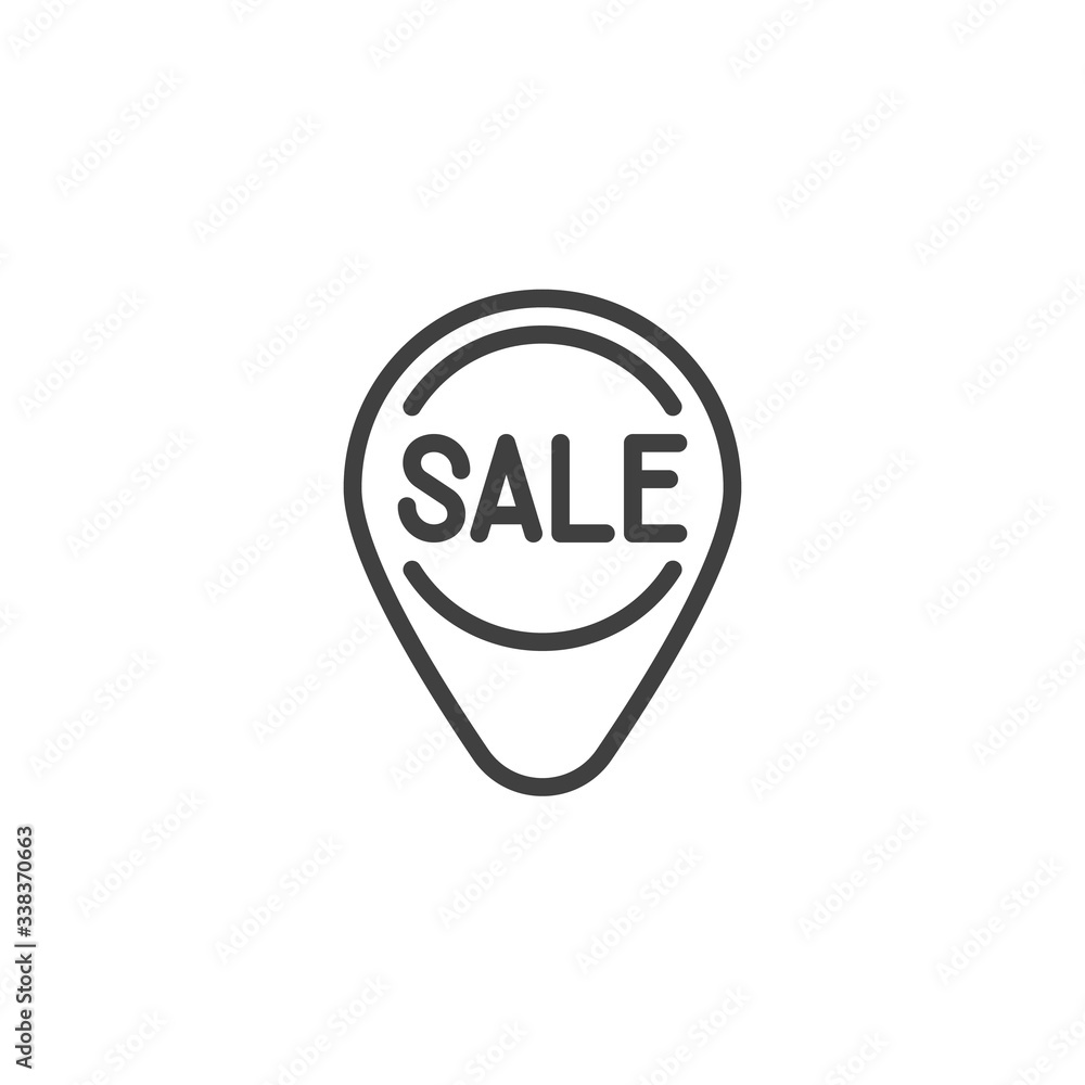 Wall mural sale price tag line icon. linear style sign for mobile concept and web design. sale label outline ve