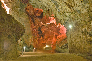 Lighted caves of Cradle of Humankind, a World Heritage Site in Gauteng Province, South Africa, the...