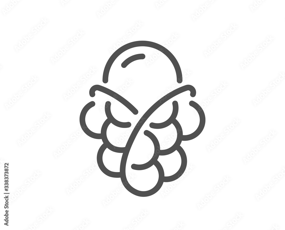 Poster ice cream bubble waffle line icon. vanilla sundae cone sign. frozen summer dessert symbol. quality d