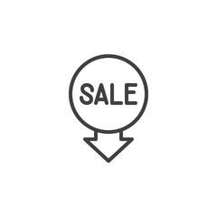 Special offer sale line icon. linear style sign for mobile concept and web design. Sale sticker outline vector icon. Symbol, logo illustration. Vector graphics